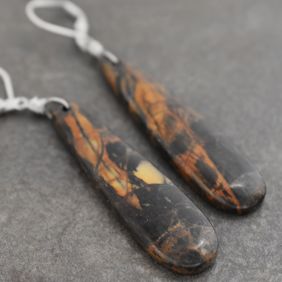 Brown Jasper drop earrings