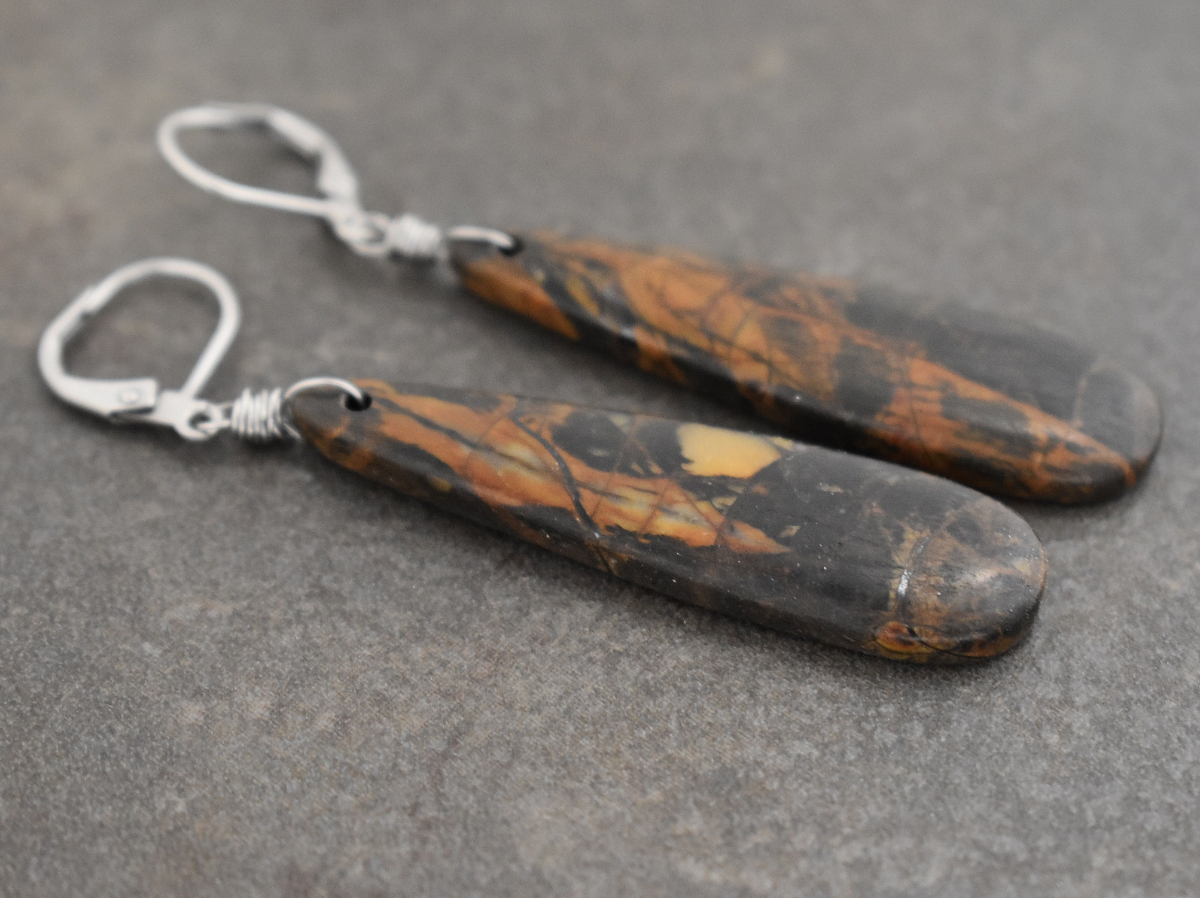 Brown Jasper drop earrings