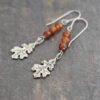 Hessonite Garnet Oak Leaf Earrings Hessonite Garnet Oak Leaf Earrings