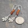 Hessonite Garnet Oak Leaf Earrings-Wildharegems Hessonite Garnet Oak Leaf Earrings-wildharegems