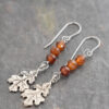 Hessonite Garnet Oak Leaf Earrings Hessonite Garnet Oak Leaf Earrings
