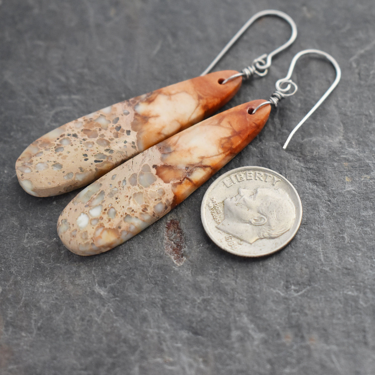 Orange Impression jasper drop earrings