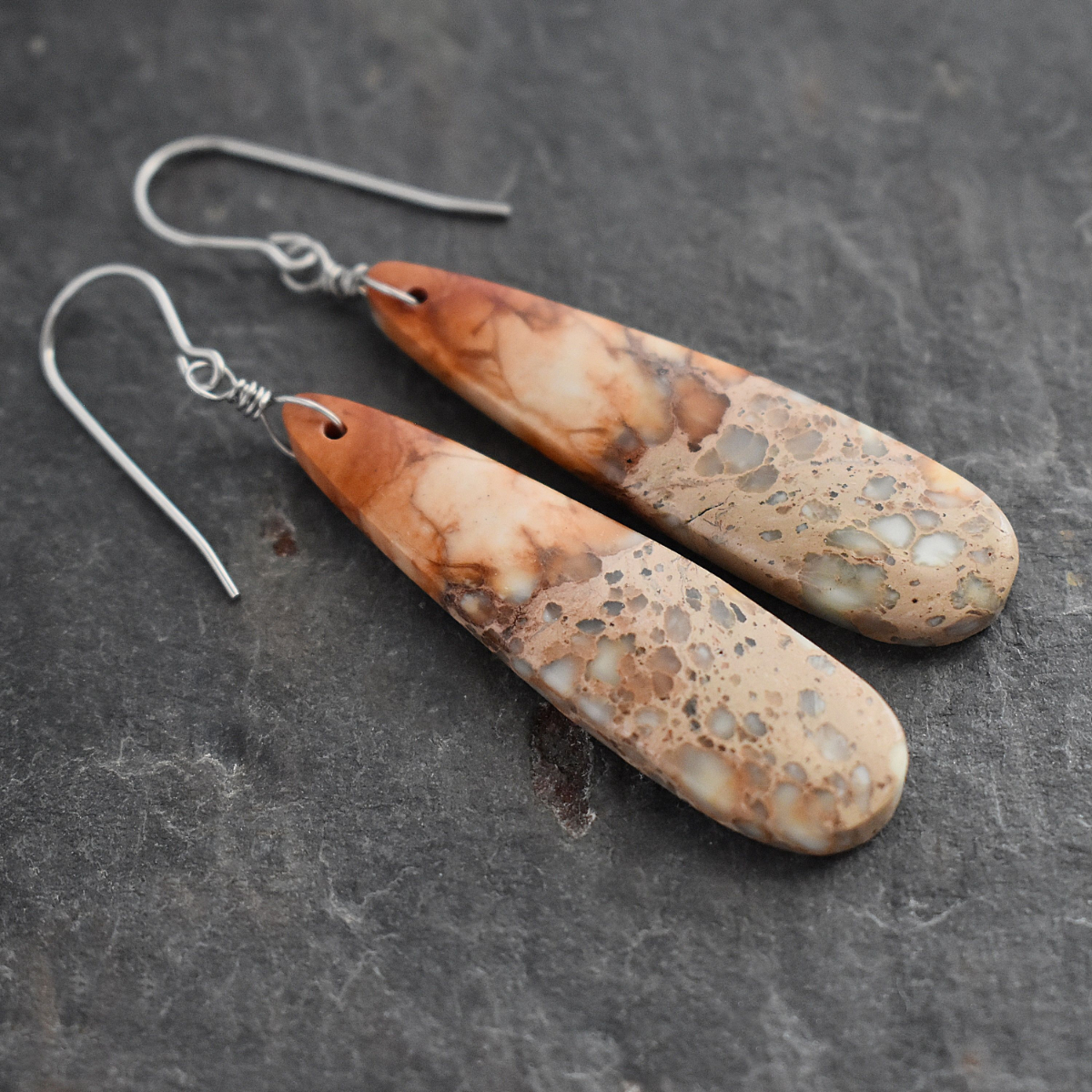 Orange Impression jasper drop earrings