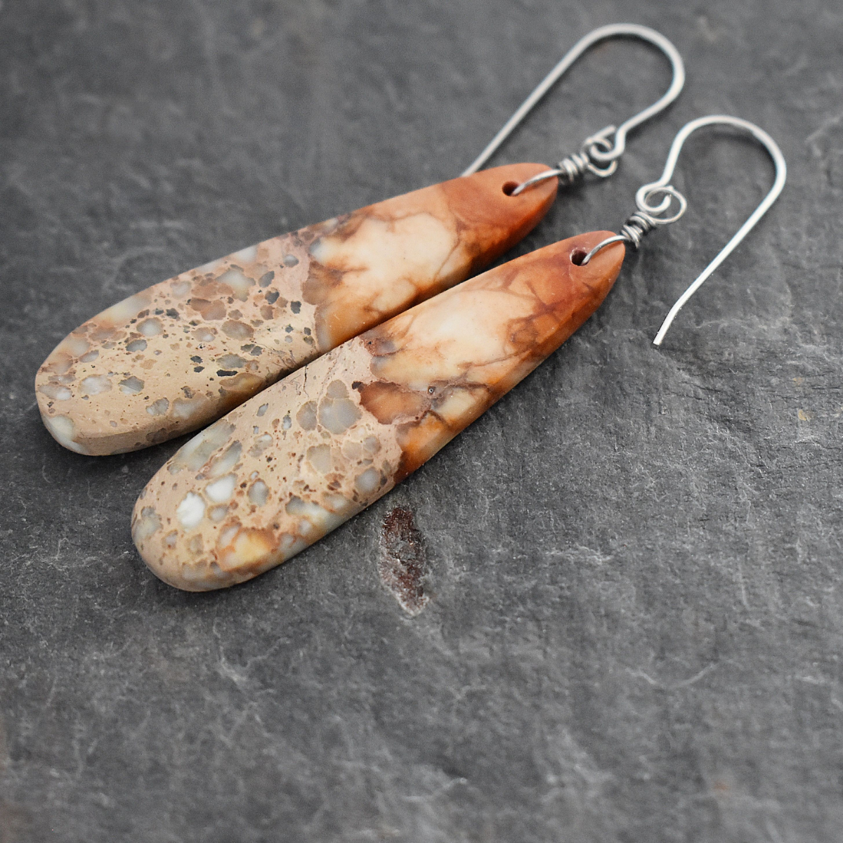Orange Impression jasper drop earrings