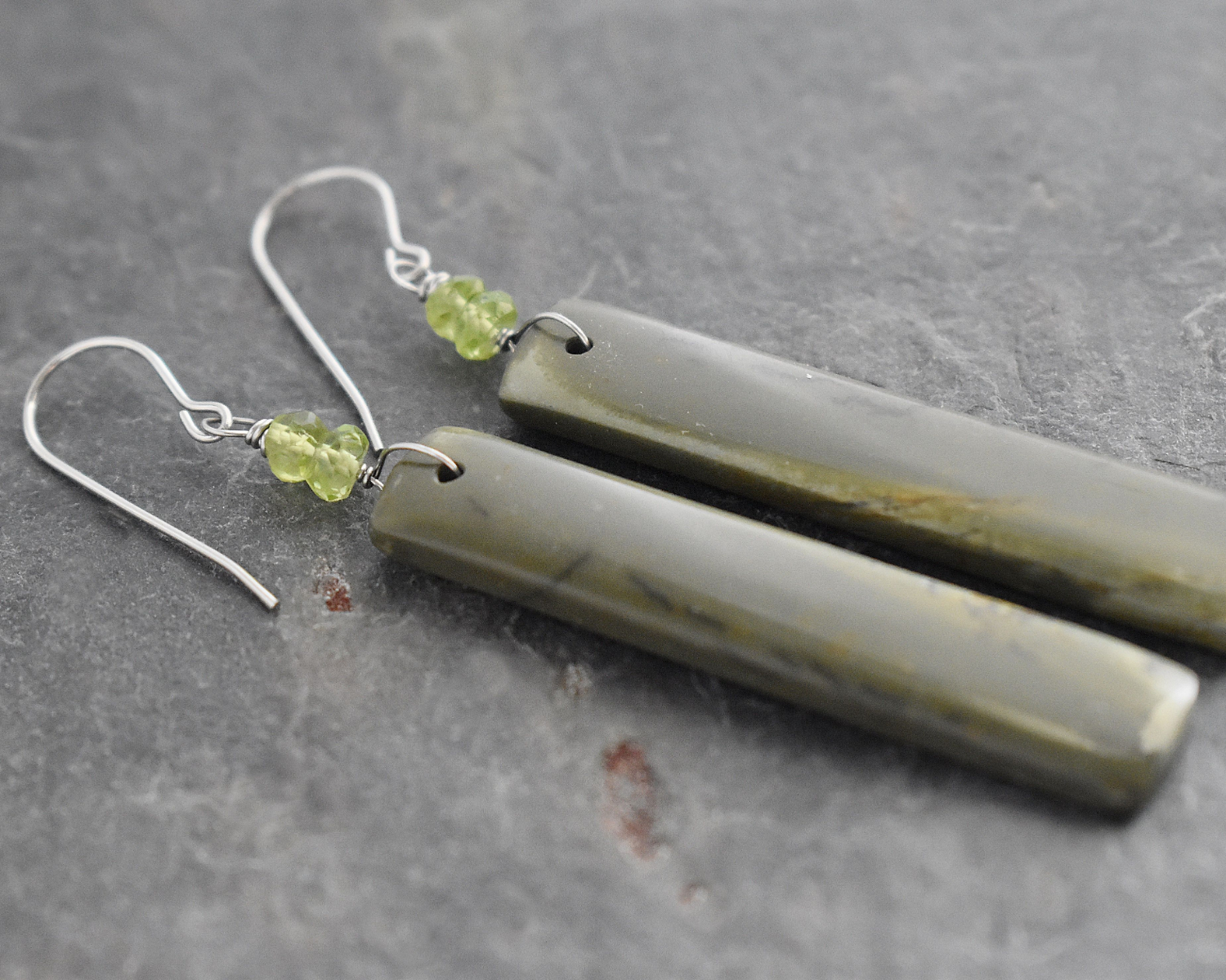 Peridot & Owyhee Jasper earrings