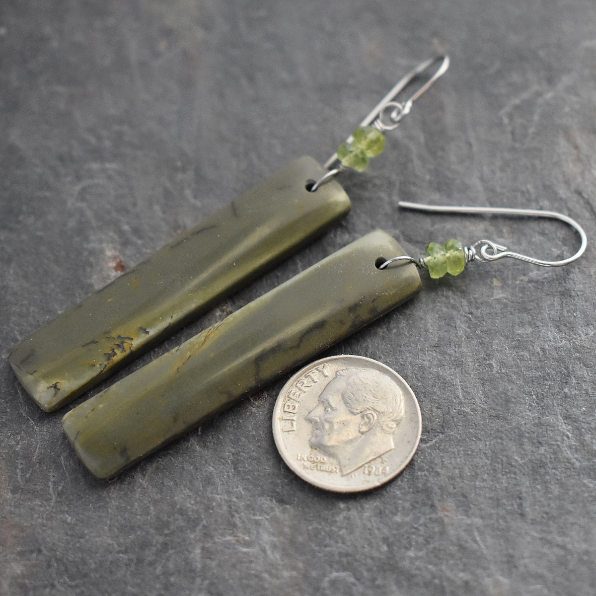 Peridot & Owyhee Jasper earrings