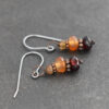 Tourmaline, Carnelian, Garnet earrings brown, orange, maroon gemstone earrings
