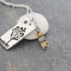 Colorado Aspen tree necklace Aspen tree necklace with yellow gemstone charm