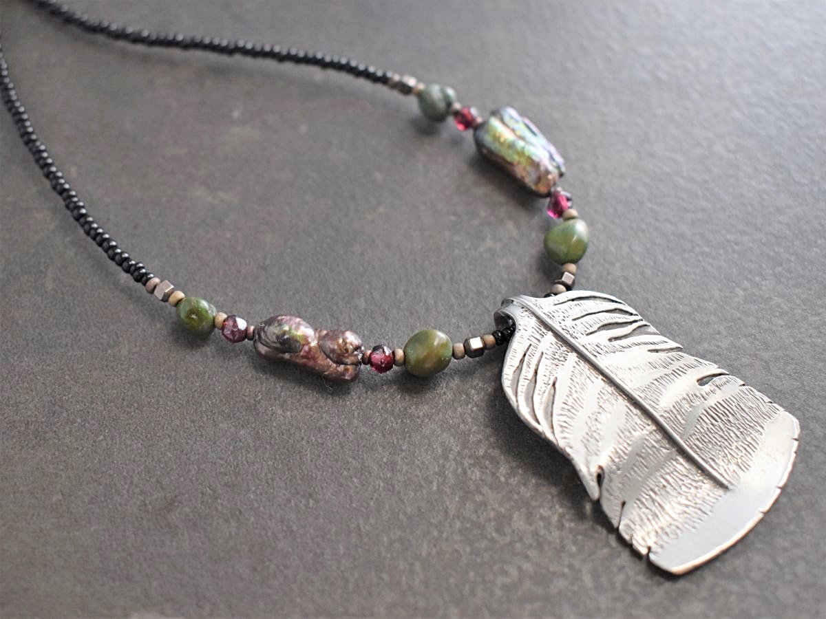 Beaded wild turkey feather necklace (4)