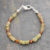 Green Garnet & Hessonite Bracelet green and brown gemstone bracelet