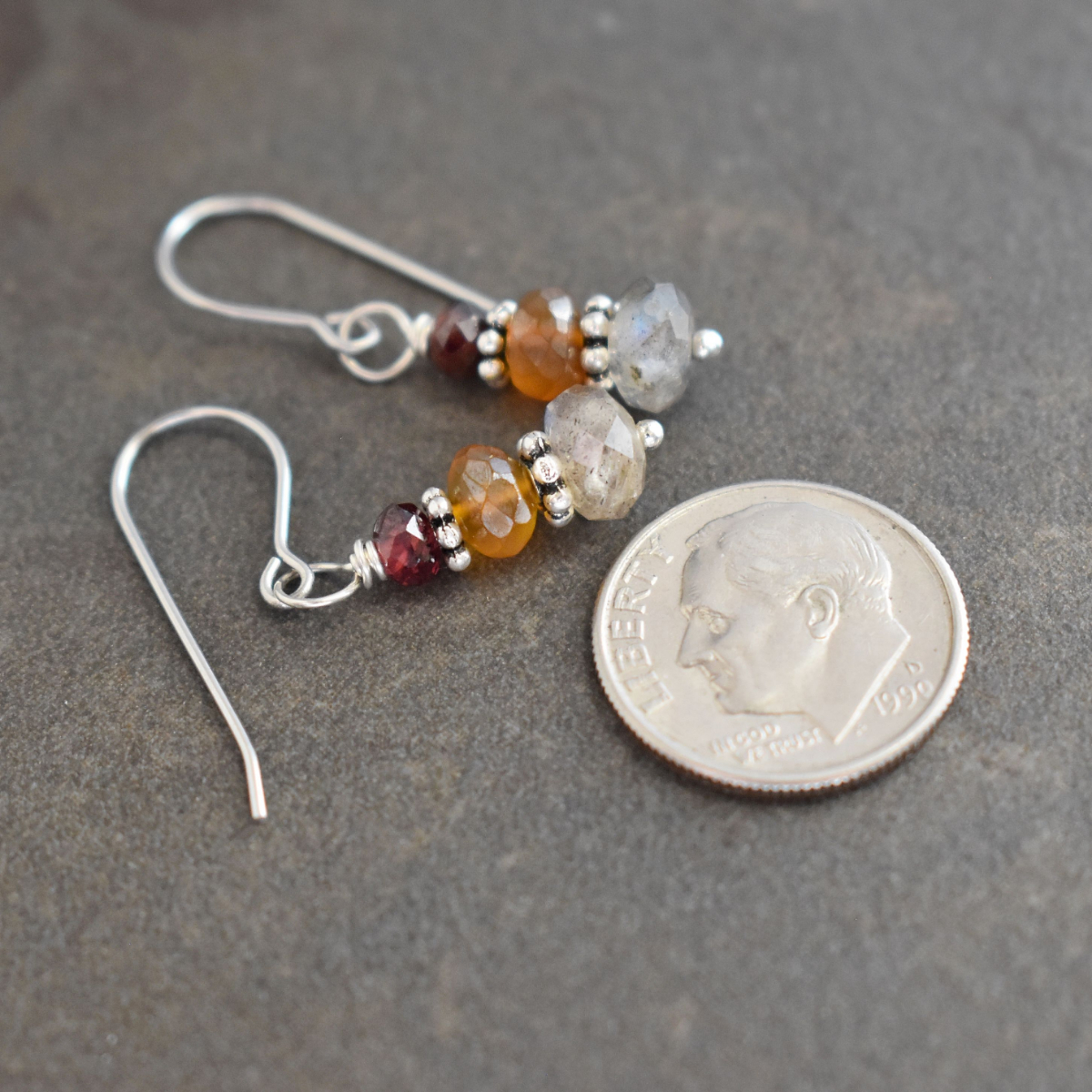 Garnet, whisky chalcedony,gray labradorite earrings (1)_result