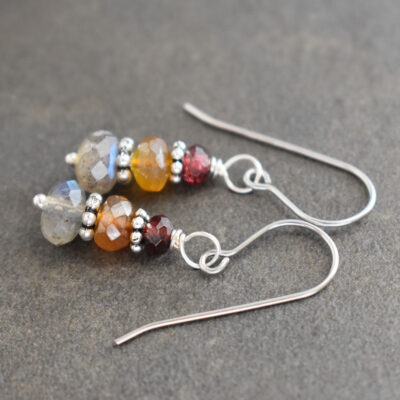 Garnet, whisky chalcedony,gray labradorite earrings (4)_result