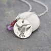 Hummingbird necklace with garnet, amethyst (1)_result