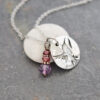 Hummingbird necklace with garnet, amethyst (3)_result