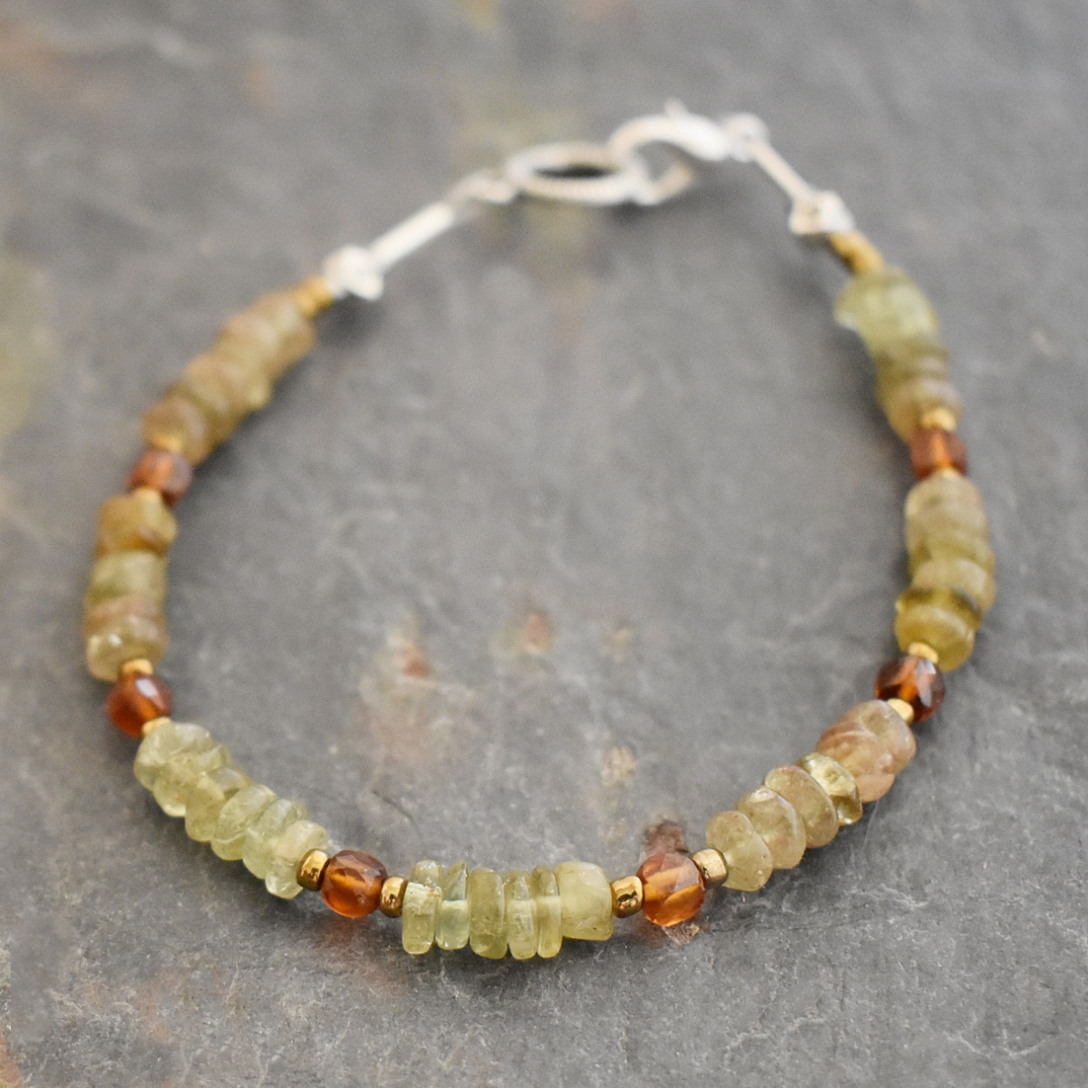 Green Garnet & Hessonite Bracelet