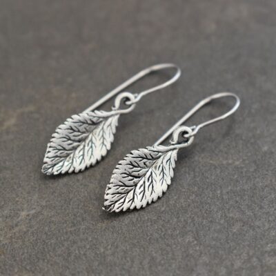 Elm leaf Earrings silver elm leaf earrings