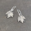 tiny silver maple leaf earrings