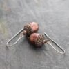 Copper acorn cranberry pearl earrings (2) Copper acorn cranberry pearl earrings (2)