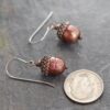 Copper acorn cranberry pearl earrings (3) Copper acorn cranberry pearl earrings (3)
