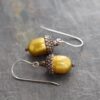 Copper acorn golden pearl earrings (1) Copper acorn golden pearl earrings (1)
