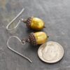 Copper acorn golden pearl earrings (4) Copper acorn golden pearl earrings (4)