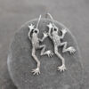 Silver leaping frog earrings Silver leaping frog earrings