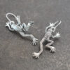 Silver leaping frog earrings Silver leaping frog earrings