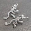 Frog Earrings Silver leaping frog earrings