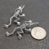 Silver leaping frog earrings Silver leaping frog earrings
