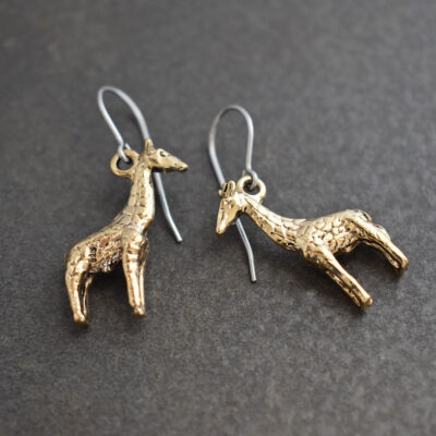 Gold Giraffe earrings Gold 3d giraffe earrings