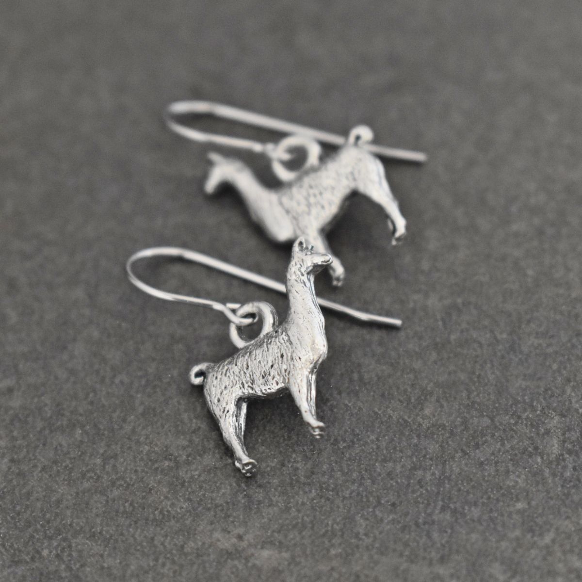 Sterling Silver Geometric Llama Stud Earrings By Feel Silk Studio