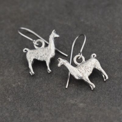 Llama earrings Silver 3d Alpaca Llama Earrings