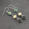 turquoise pearl pine cone earrings