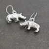 Rhino Earrings Sliver 3d Rhino Earrings