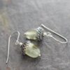 Silver acorn prehnite gemstone earrings (5)