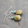 Turquoise, African Opal Earrings Turquoise and green gemstone earrings