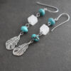 Turquoise and moonstone feather Earrings Turquoise and moonstone feather Earrings