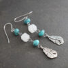 Turquoise and moonstone feather Earrings Turquoise and moonstone feather Earrings
