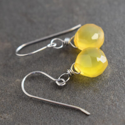 yellow gemstone drop earrings