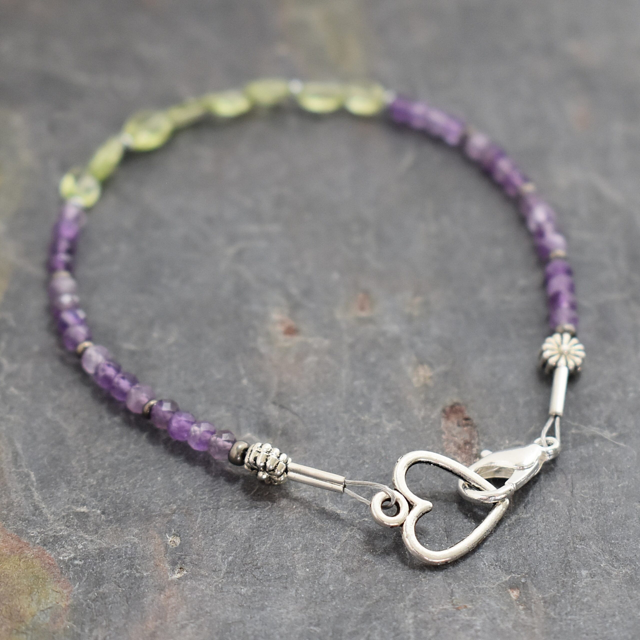 Amethyst Peridot Heart Bracelet (2) Amethyst Peridot Heart Bracelet (2)