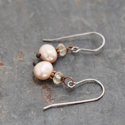 Citrine & blush pink pearl earrings (1) Citrine & blush pink pearl earrings (1)