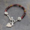 Heart & Arrow Garnet Bracelet