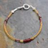 Golden opal, garnet seedbead bacreclet (1)
