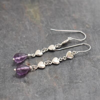 Heart amethyst drop earrings (3)