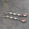 Long heart pink quartz earrings (1)