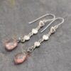 Long heart pink quartz earrings (3)