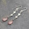Long heart pink quartz earrings (5)