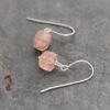 Strawberry quartz cube earrings (3)