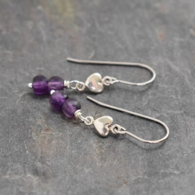 Tiny heart amethyst earrings (1) Tiny heart amethyst earrings (1)