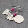 Victorian Floral Heart Gemstone Earrings (2)